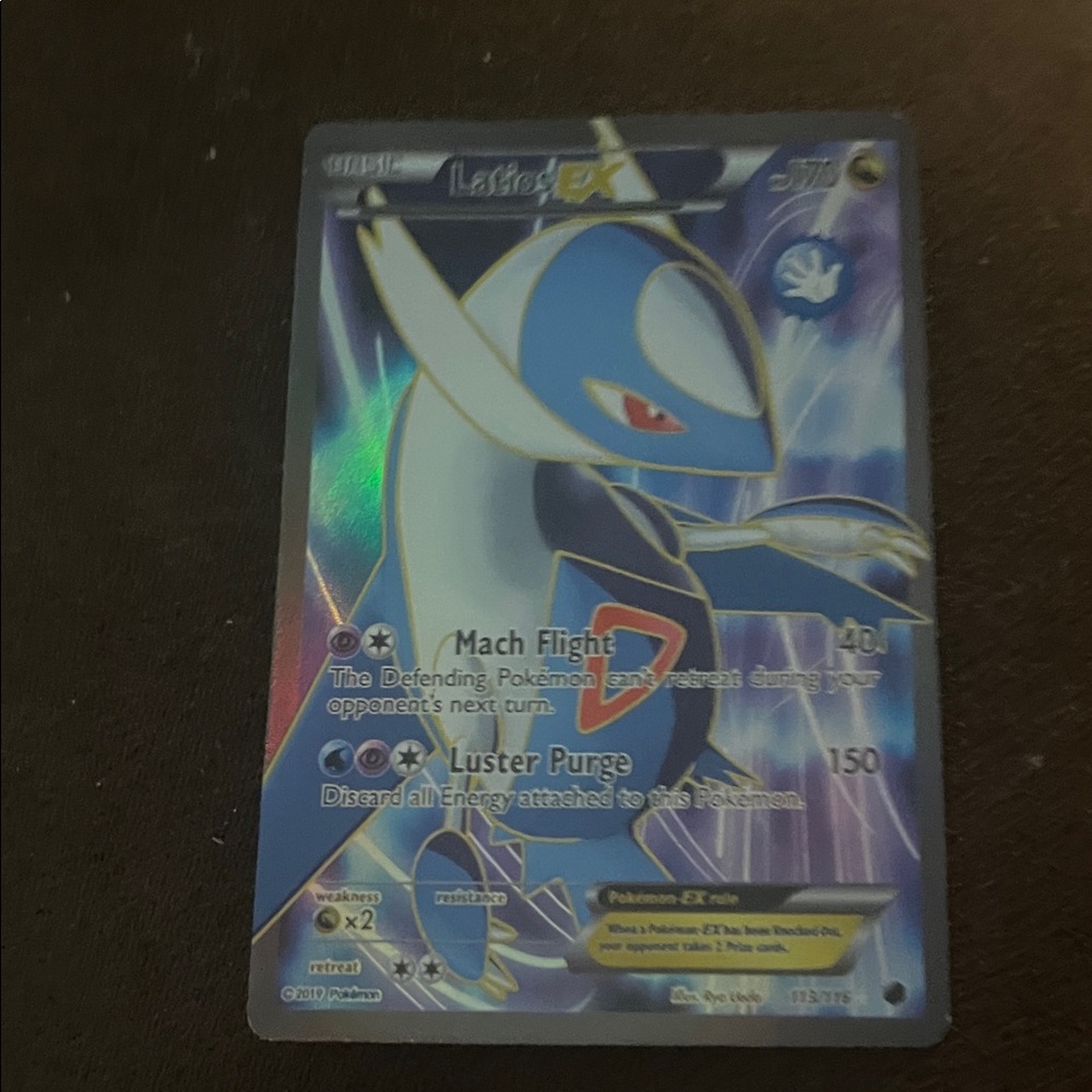 Pokemon Latios EX Card - Blue and White